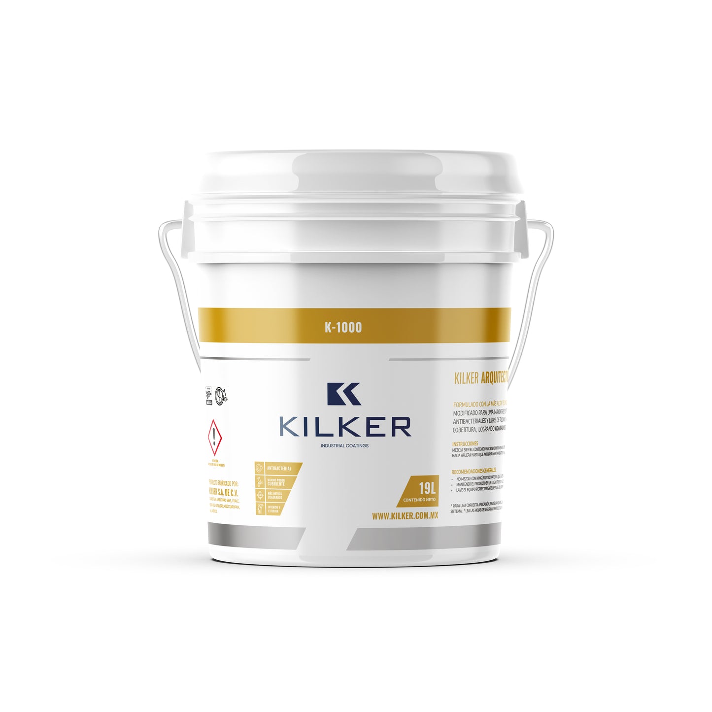 Pintura 100% acrilíca anti bacterial K-1000 19lts