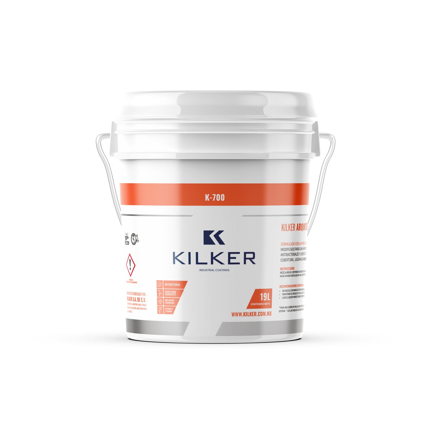 Pintura vinil-acrílica anti bacterial K-700 19lts
